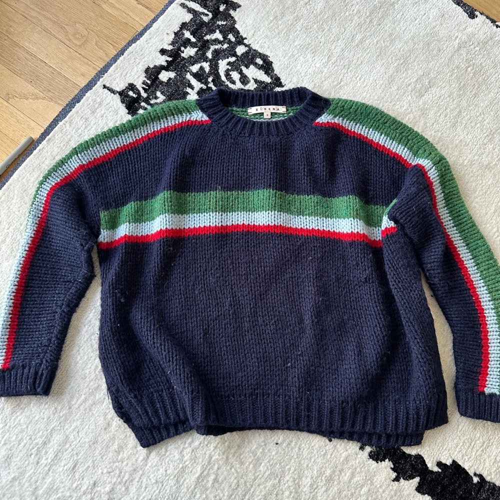 Xirena Striped Navy Sweater
